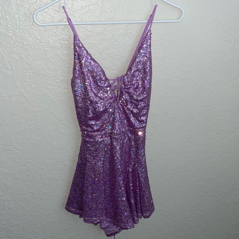 Lucy in The Sky Romper : XS , purple sequin